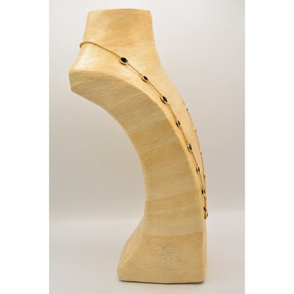 Kate Spade Crystal Confetti Necklace Chain Black Open Bezel Crystal Gold Tone 9J - Picture 11 of 12